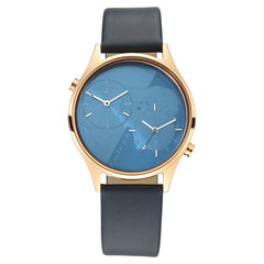 Fastrack, Women’s  Dual Time Watch, Analog, Blue Dial Leather Strap, 6220WL02