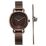 Fastrack Fleek Women's Watch Analog Brown Dial with Brown Stainless Steel Band, 6300QM01