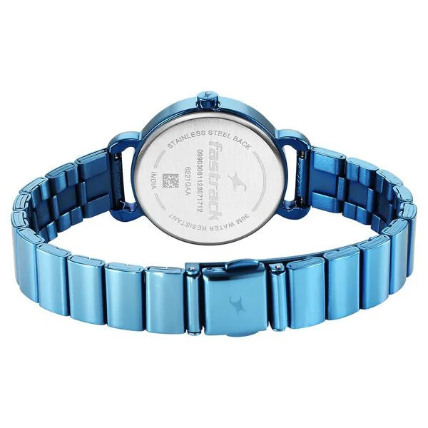 Fastrack Pulse Women's Watch Analog Blue Dial with Blue Stainless Steel Band, 6221QM02
