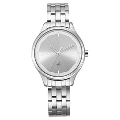 Fastrack, Women’s  Watch Analog, Silver Dial Silver Metal Band, 6248SM01