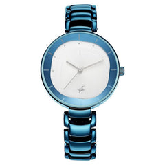 Fastrack, Women’s  Watch Analog, Silver Dial Blue Stainless Steel Strap , 6270QM01