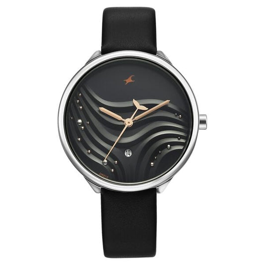 Fastrack, Unisex, Analog Watch, Black Dial, with Leather Band, FA-6316SL01