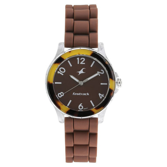 Fastrack, Men's, Analog Watch, Brown Dial, with Silicone Band, FA-68009PP08