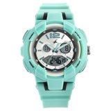 Fastrack, Women's  Watch Analog, Silver Dial Green PU Strap, 68016PP02
