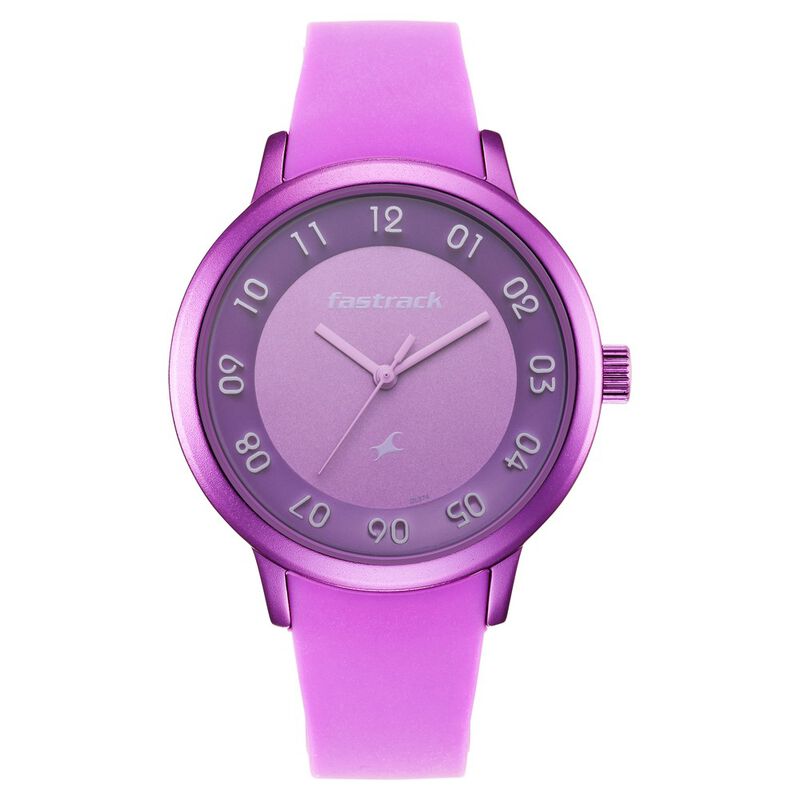 Fastrack, Women’s  Watch Analog, Purple Dial Purple Silicone Strap , 68025AP01