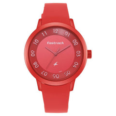 Fastrack, Women’s  Watch Analog, Red Dial Red Silicone Strap , 68025AP02