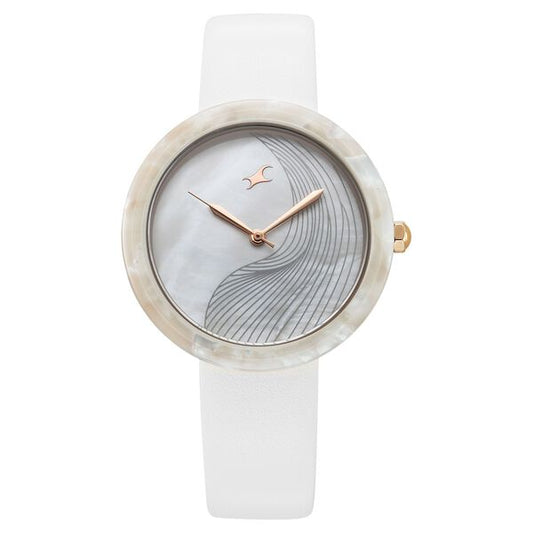 Fastrack, Men's, Analog Watch, White Dial, with Leather Band, FA-68035KL01