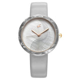 Fastrack Women's Watch Analog Mother of Pearl Dial with Silver Leather Strap, 68035KL03