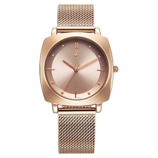 Fastrack, Men's, Analog Watch, Gold Dial, with Stainless Steel Band, FA-68043WM01