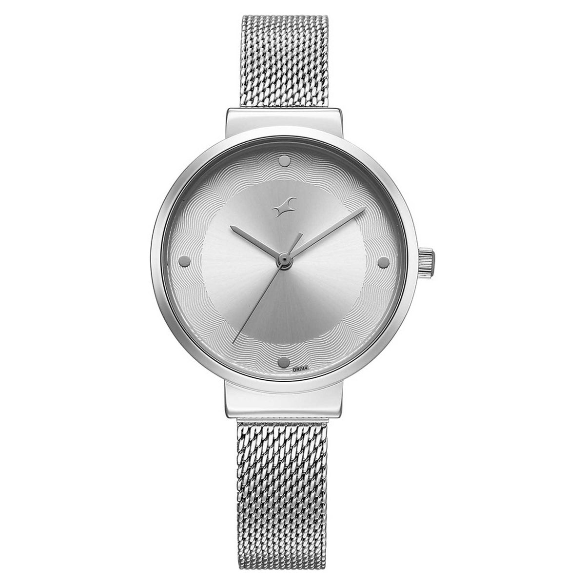Fastrack Women's Watch Silver Dial with Silver Mesh Band, 68045SM01