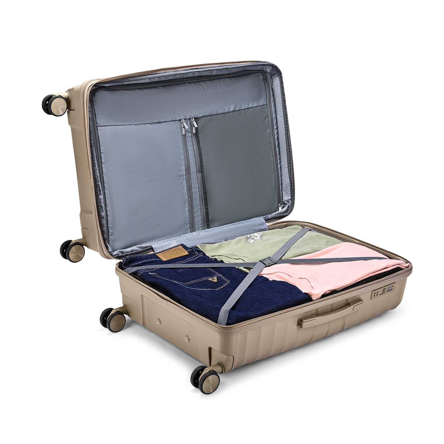 Carlton Hertford 76cm 8 Wheel Hard Top Trolley-Champagne, HERTFORD76CPA