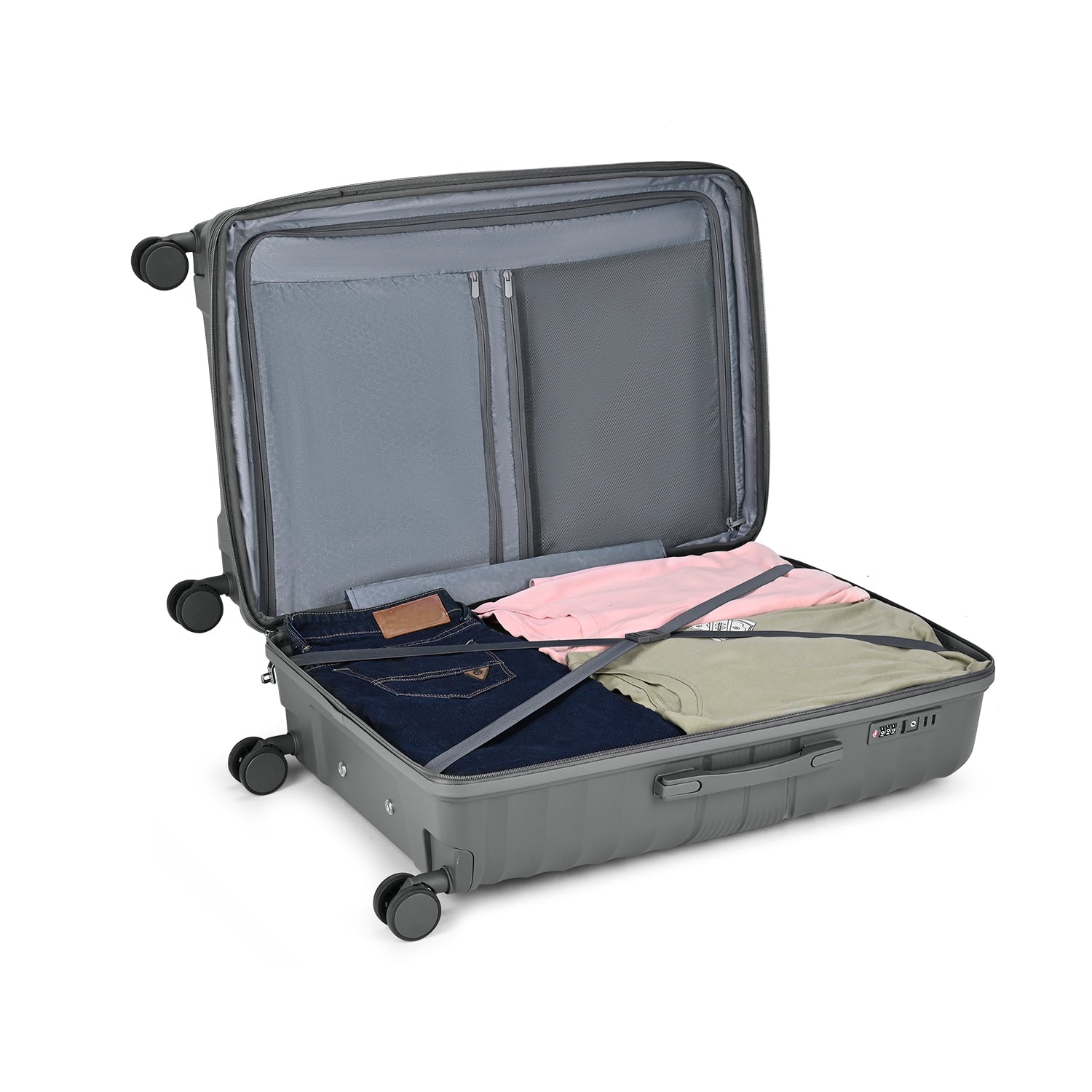 Carlton Hertford 66cm 8 Wheel Hard Top Trolley-Grey, HERTFORD66GY
