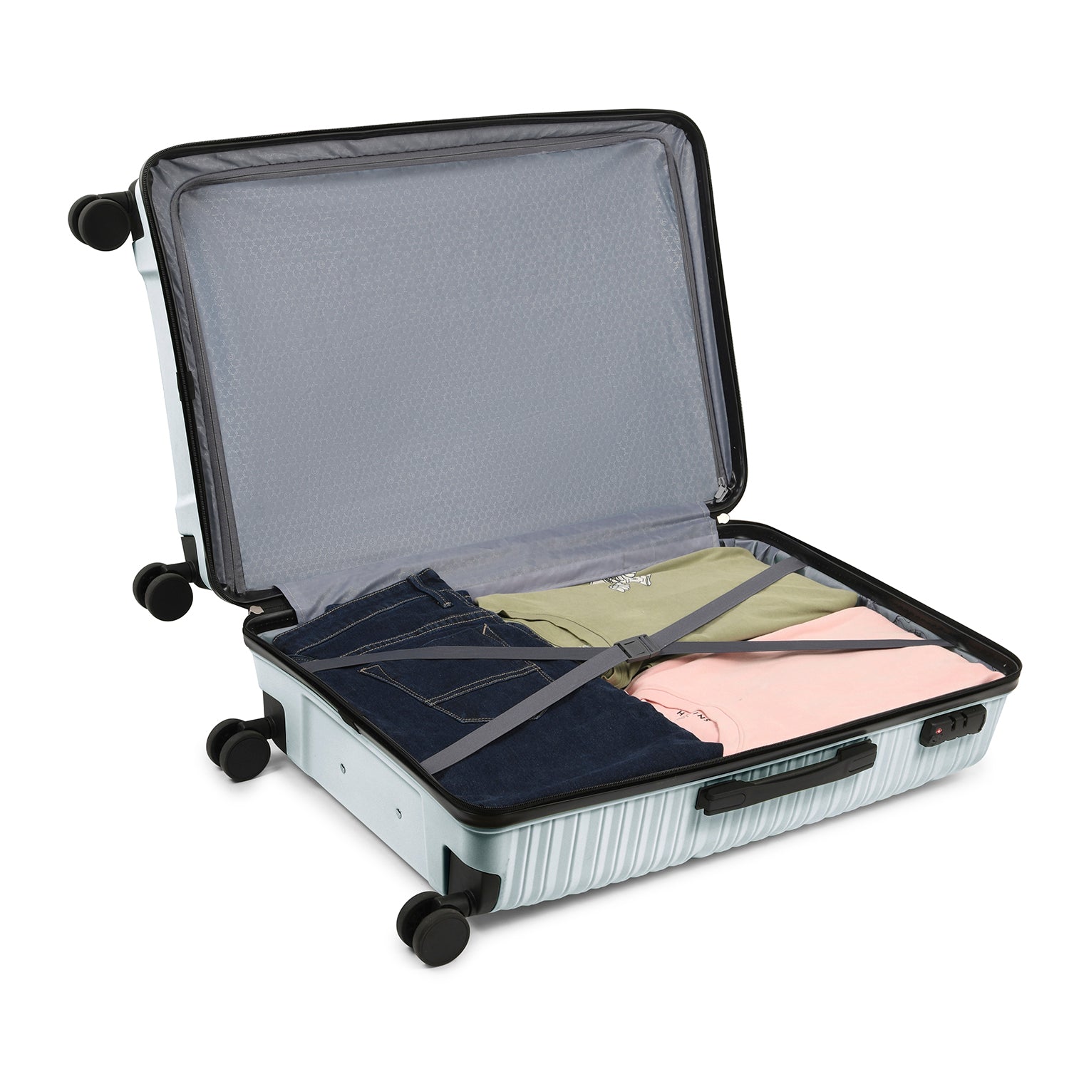 Carlton Alton 76cm 8 Wheel Hard Top Trolley-Grey, ALTON76GY