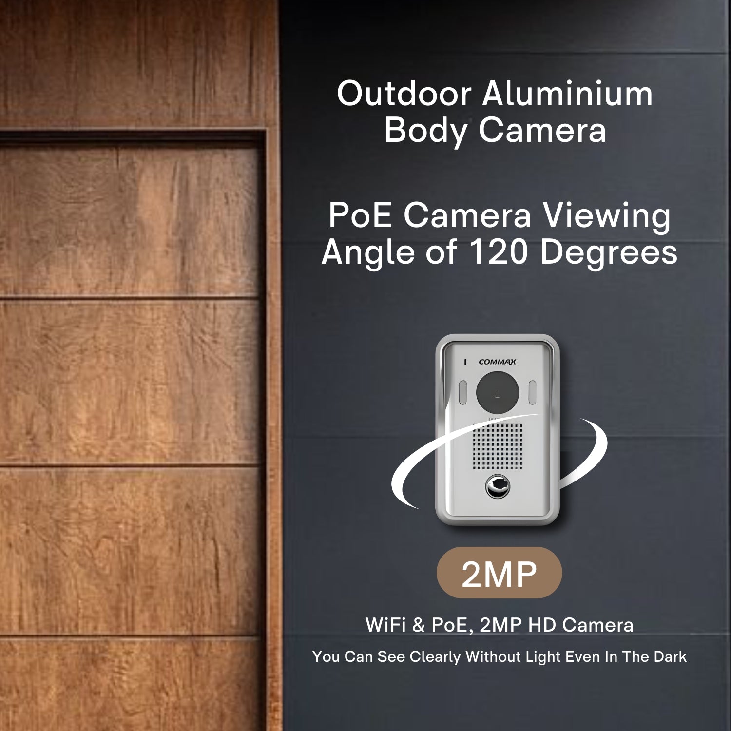 Commax Smart View IP Video Monitor 7" Connectable with PoE Switch + IP Door Bell Camera, CO-CIP-70QPT.CIP-D20YS