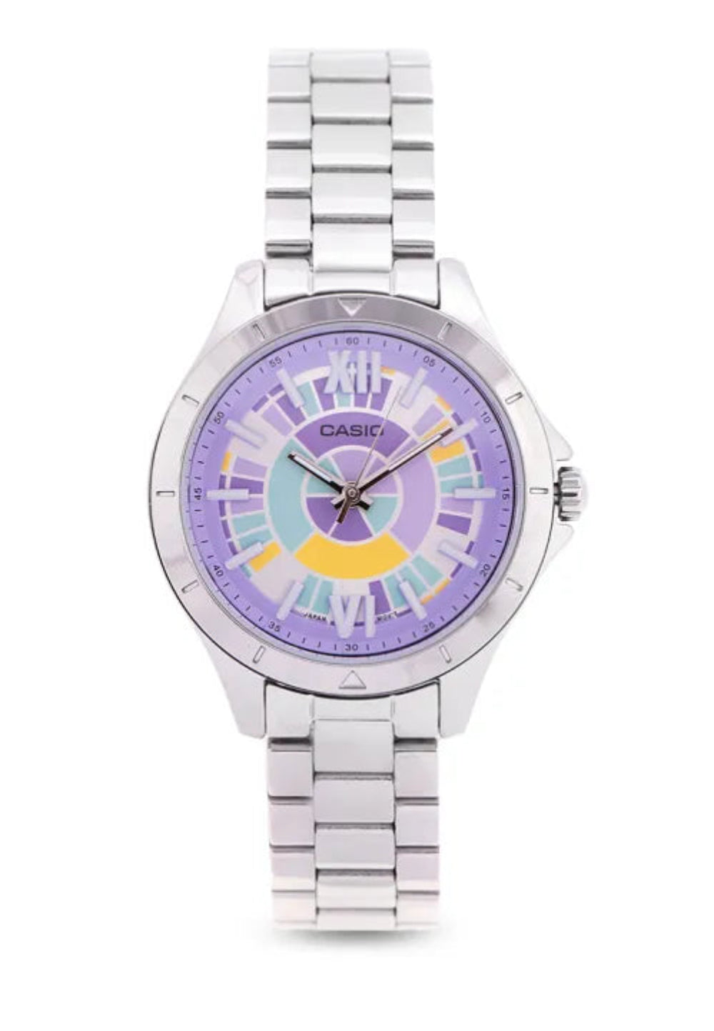 Casio, Women's Watch Fashion Collection Analog, Purple Dial Silver Stainless Band, LTP-E129D-6ADF product image