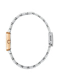 Lee Cooper Women's Analog Watch with White Mother Of Pearl Dial and Silver/Rose Gold Stainless Steel Band, LC08380.530