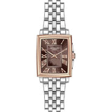 Lee Cooper Women's Analog Watch Dark Brown Dial With Silver Metal Band,LC07940.540