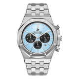 Beverly Hills Polo Club Men's Watch Analog Blue Dial with Silver Stainless Steel Band, BP3051X.300