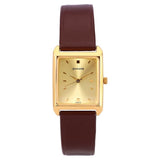 Sonata Women's Watch Analog Champagne Dial With Brown Leather Strap, 7007YL07