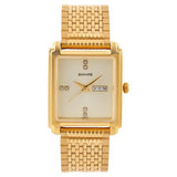 Sonata Men's Watch Analog Champagne Dial With Gold Stainless Steel Band, 7053YM07