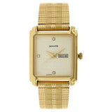 Sonata Men's Watch Analog Champagne Dial With Gold Stainless Steel Band, 7053YM08