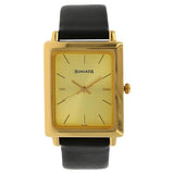 Sonata Men's Watch Analog Champagne Dial With Black Leather Strap, 7078YL02