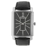 Sonata Men's Watch Analog Black Dial With Black Leather Strap, 7092SL05