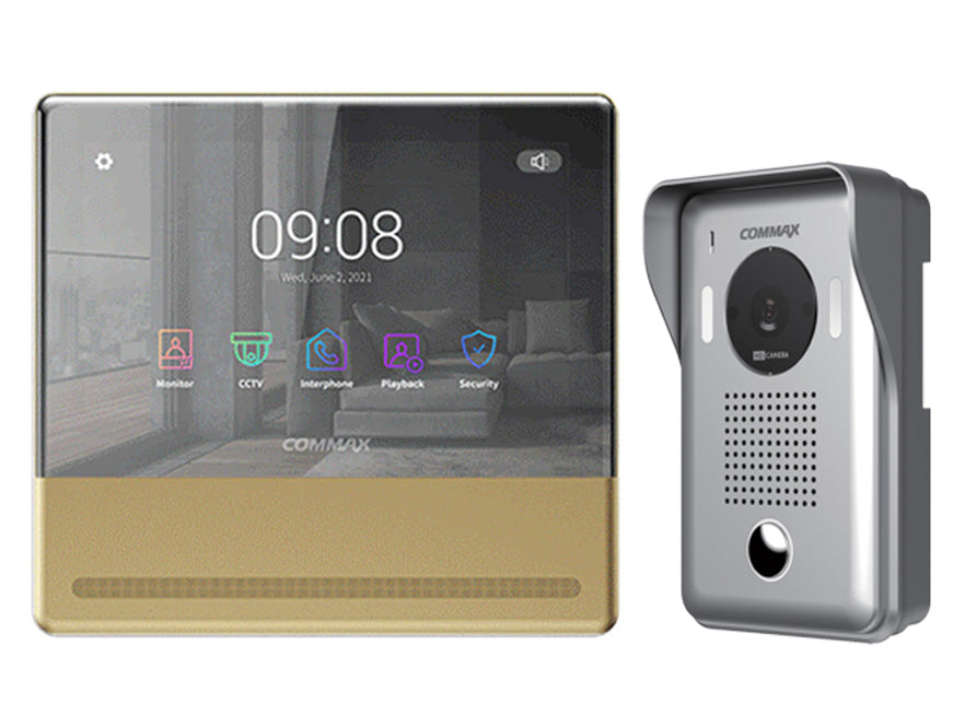 Commax Fine View Video Doorphone Monitor 7'' Handsfree, Grey Design CDV-70QT-G + DRC40YFD Camera