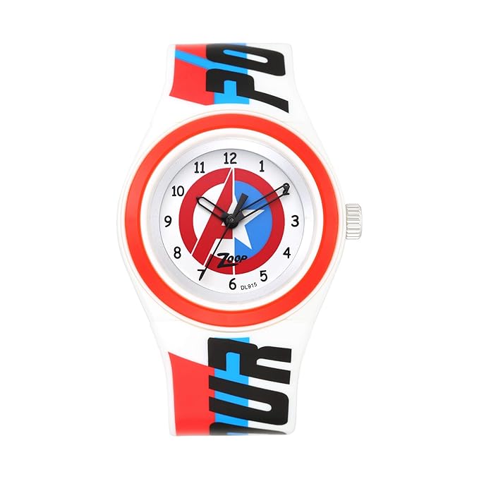 Zoop By Titan Kid's Captain America Watch Analog Multicolor Dial With Multicolor PU Strap, C4048PP45