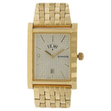 Sonata Men's Watch Analog Silver Dial With Gold Stainless Steel Band, 7112YM03