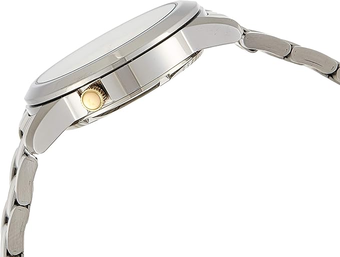 Seiko Men's Mechanical Watch Analog, Gold Dial Silver Stainless Band, SNKK13J