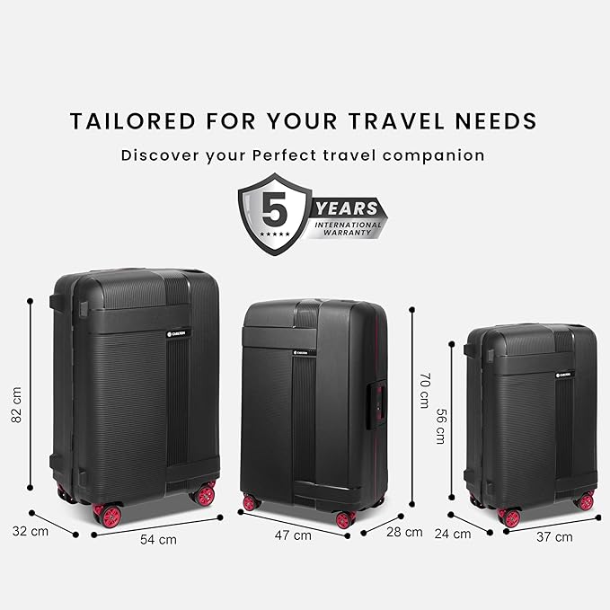 Carlton Vault 70cm 8 Wheel Hard Top Trolley-Black, VAULT70BK