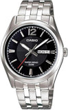 Casio, Men's Watch Analog, Black Dial Silver Stainless Band, MTP-1335D-1AVDF