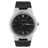Sonata Men's Watch Analog Black Dial With Black Leather Strap, 7121SL02
