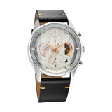 Fastrack Opulence Men's Chronograph Silver Dial with Black Leather Strap Analog Quartz 3315KL02