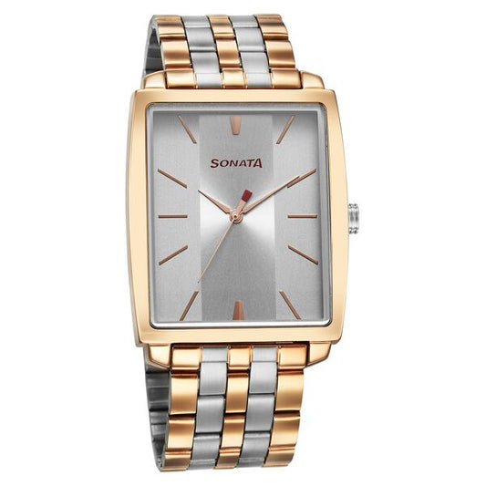 Sonata, Men, Analog, Watch, Grey Dial, Stainless steel Strap, 7143KM02