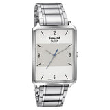 Sonata Men's Watch Analog Silver Dial With Gold Stainless Steel Band, 7144SM01