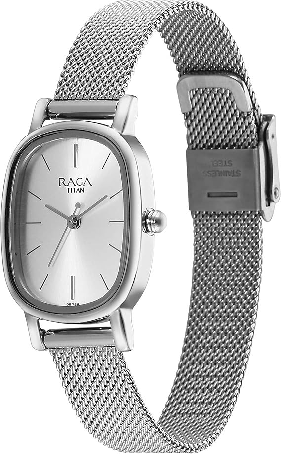 Titan Raga Women's Analog Watch Rose Dial With Rose Gold Stainless Steel Mesh Band, 2665SM01