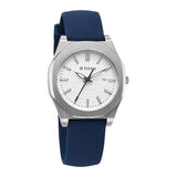 Titan Womens Analog Watch White Dial with Blue Silicone Strap, 95295SP01
