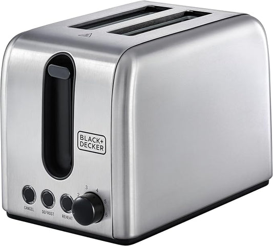 Black+Decker 2 Slice Stainless Steel Toaster, ET244 Toaster BL-ET244