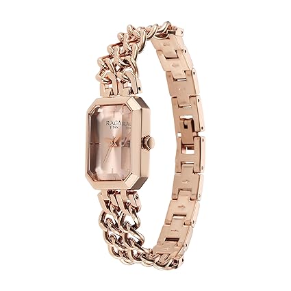 Titan Raga Showstopper Women's Watch Analog Rose Gold Dial & Stainless Steel Band, 95283WM01