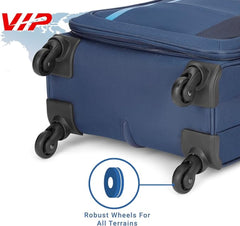 VIP Toronto Plus 55cm 4 Wheel Soft Trolley Blue, TORONTOPLUS55BLU
