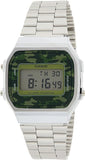 Casio men analog watch, green dial with comfortable strap, model CS-A168WEC-3DF, Bahrain