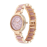 Titan Women's Watch Acetate Glam Collection, Mother of Pearl Dial Two Toned Brass Strap, 95187KD02