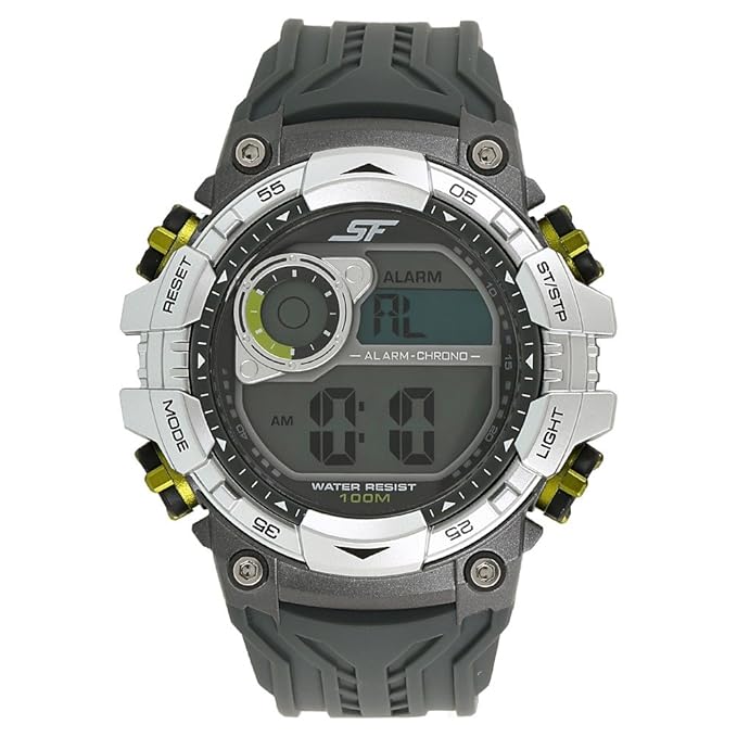 Sonata Men's Digital Watch With Black Plastic Strap, 77077PP03