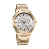 Titan Classic Slim Men's Multifunction Watch Silver Dial with Rose Gold Stainless Steel Band, 90198WM01