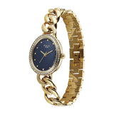 Titan Raga Spotlight Women's Quartz Analog Watch, Blue11 Dial, Gold Metal Strap, TI-95429YM01