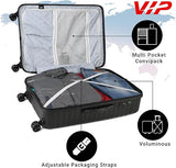 VIP Quest Plus 55cm, 8 Wheel Hardcase Trolley ,Jet Black, QUESTPLUS55BLK