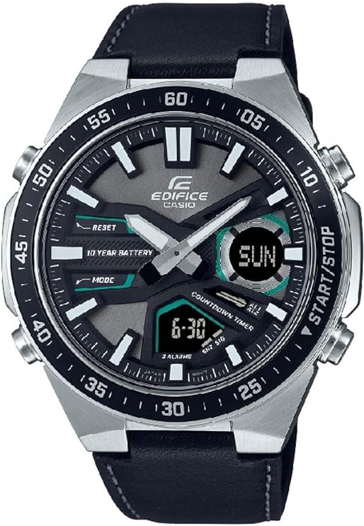 Edifice men analog watch, black dial with comfortable strap, model GS-EFV-C110L-1AVDF, Bahrain