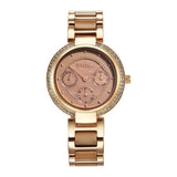 Titan Acetate Women's Multifunction Watch Analog Mother Of Pearl Dial with Two-Toned Band, 95187KD03